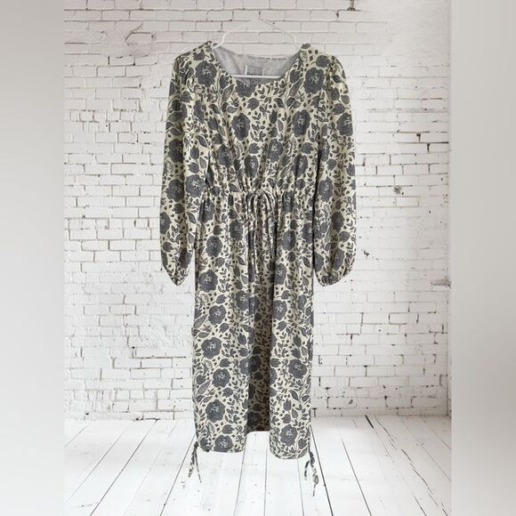 Dainty Jewels Medium Elegant Blue Floral Long Sleeve Dress - Picture 8 of 10